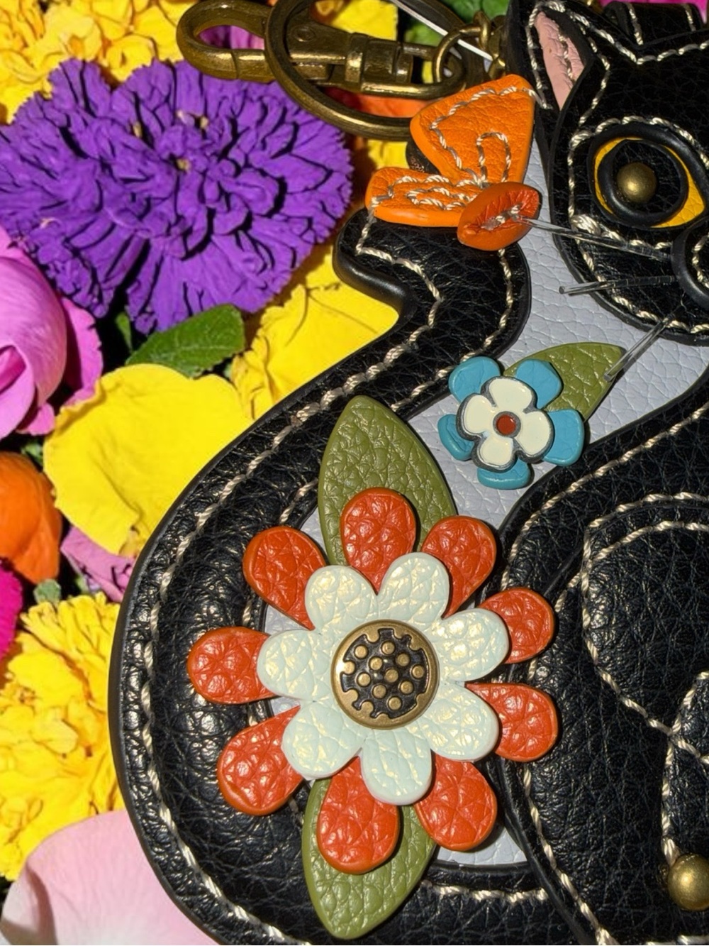 CHALA black CAT COIN POUCH BAG CHARM keychain - Picture 4 of 8